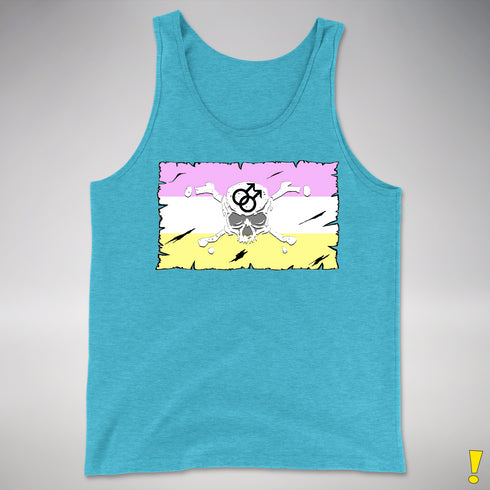 Twink Pride Pirate Flag Premium Tank Top - Aqua Triblend